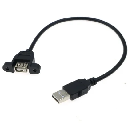 USB 2.0 Male-to-Female Extension Cable (0.3m-5m) with Panel Mounting Screw Holes for Industrial Control Chassis Product Image #21044 With The Dimensions of 800 Width x 800 Height Pixels. The Product Is Located In The Category Names Computer & Office → Computer Cables & Connectors