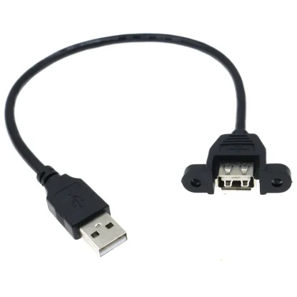 USB 2.0 Male-to-Female Extension Cable (0.3m-5m) with Panel Mounting Screw Holes for Industrial Control Chassis Product Image #21046 With The Dimensions of 800 Width x 800 Height Pixels. The Product Is Located In The Category Names Computer & Office → Computer Cables & Connectors
