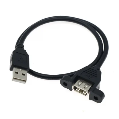 USB 2.0 Male-to-Female Extension Cable (0.3m-5m) with Panel Mounting Screw Holes for Industrial Control Chassis Product Image #21047 With The Dimensions of 800 Width x 800 Height Pixels. The Product Is Located In The Category Names Computer & Office → Computer Cables & Connectors
