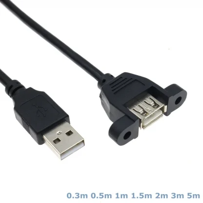 USB 2.0 Male-to-Female Extension Cable (0.3m-5m) with Panel Mounting Screw Holes for Industrial Control Chassis Product Image #21042 With The Dimensions of 800 Width x 800 Height Pixels. The Product Is Located In The Category Names Computer & Office → Computer Cables & Connectors