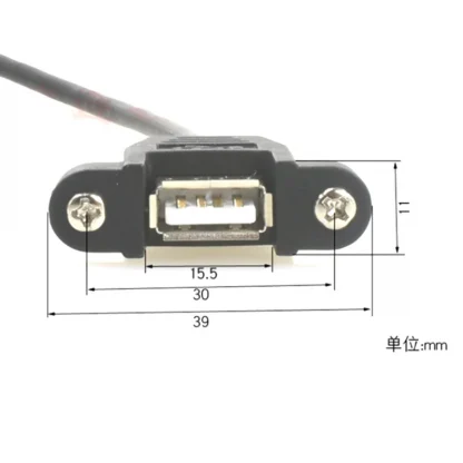 USB 2.0 Male-to-Female Extension Cable (0.3m-5m) with Panel Mounting Screw Holes for Industrial Control Chassis Product Image #21048 With The Dimensions of 800 Width x 800 Height Pixels. The Product Is Located In The Category Names Computer & Office → Computer Cables & Connectors