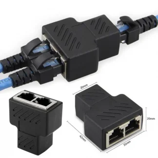 RJ45 Ethernet LAN Network Splitter - 1 to 2 Ways Extender Cable Adapter Tee Head Product Image #20571 With The Dimensions of  Width x  Height Pixels. The Product Is Located In The Category Names Computer & Office → Computer Cables & Connectors