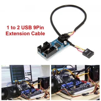 USB 2.0 HUB 1 to 2/4 Extension Splitter Cable for Motherboard USB 9 Pin Header Connector Product Image #19077 With The Dimensions of  Width x  Height Pixels. The Product Is Located In The Category Names Computer & Office → Computer Cables & Connectors