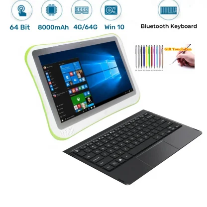 10.1 Inch 2-in-1 F1 Windows 10 Tablet PC - 4GB DDR, 64GB, Quad Core, Bluetooth Keyboard, HDMI-Compatible, Dual Camera Product Image #6162 With The Dimensions of 800 Width x 800 Height Pixels. The Product Is Located In The Category Names Computer & Office → Tablets