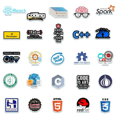 Cool Programming Stickers Set - Internet, Java, PHP, Docker, Geek, HTML, Bitcoin Vinyl Decals for Laptop, Phone - Pack of 10/20/50pcs for Kids and Children Product Image #26291 With The Dimensions of 1000 Width x 1000 Height Pixels. The Product Is Located In The Category Names Computer & Office → Laptops