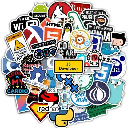 Cool Programming Stickers Set - Internet, Java, PHP, Docker, Geek, HTML, Bitcoin Vinyl Decals for Laptop, Phone - Pack of 10/20/50pcs for Kids and Children Product Image #26286 With The Dimensions of 800 Width x 800 Height Pixels. The Product Is Located In The Category Names Computer & Office → Laptops