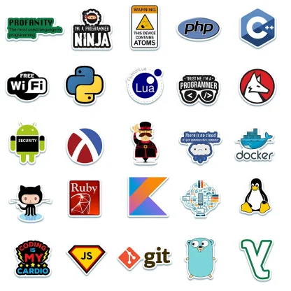 Cool Programming Stickers Set - Internet, Java, PHP, Docker, Geek, HTML, Bitcoin Vinyl Decals for Laptop, Phone - Pack of 10/20/50pcs for Kids and Children Product Image #26292 With The Dimensions of 1000 Width x 1000 Height Pixels. The Product Is Located In The Category Names Computer & Office → Laptops