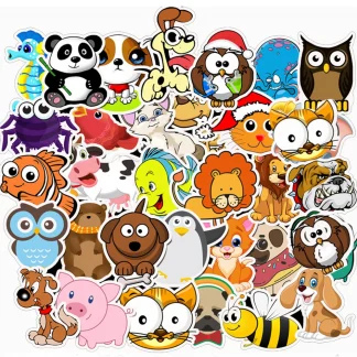Cartoon Animals Stickers - Set of 10/30/50 for Laptop, Guitar, Luggage, Fridge, Phone, Bike - Waterproof Graffiti Sticker Decals for Kids and Classic Toys. Product Image #6344 With The Dimensions of  Width x  Height Pixels. The Product Is Located In The Category Names Toys & Hobbies → Classic Toys → Stickers