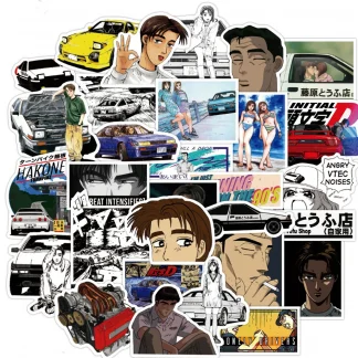 Initial D Stickers Set - 50 Waterproof Graffiti Decals for Laptop, Fridge, Guitar, Luggage, Skateboard, Phone, Car, Bike - Kid-Friendly DIY Toy Product Image #1771 With The Dimensions of  Width x  Height Pixels. The Product Is Located In The Category Names Toys & Hobbies → Classic Toys → Stickers