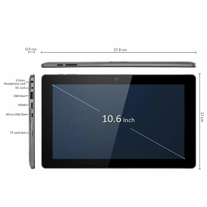 Cube 10.6-Inch Tablet PC - 2GB DDR+32GB, Windows 10 & Android 4.4, 1366 x 768 IPS Screen, Dual Camera, WIFI, Quad Core, HDMI-Compatible, USB Product Image #11154 With The Dimensions of 800 Width x 800 Height Pixels. The Product Is Located In The Category Names Computer & Office → Tablets