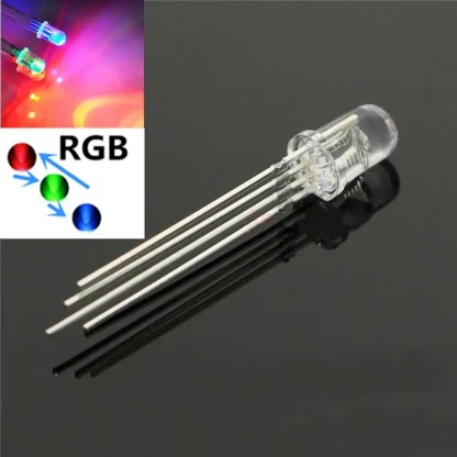 Vibrant 1000-Piece 5mm RGB LED Kit - Common Cathode/Anode, Four Feet, Transparent Highlight, F5 Diode for Colorful Illumination Product Image #13361 With The Dimensions of 1000 Width x 1000 Height Pixels. The Product Is Located In The Category Names Electronic Components & Supplies → EL Products