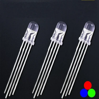 Vibrant 1000-Piece 5mm RGB LED Kit - Common Cathode/Anode, Four Feet, Transparent Highlight, F5 Diode for Colorful Illumination Product Image #13356 With The Dimensions of 1000 Width x 1000 Height Pixels. The Product Is Located In The Category Names Electronic Components & Supplies → EL Products