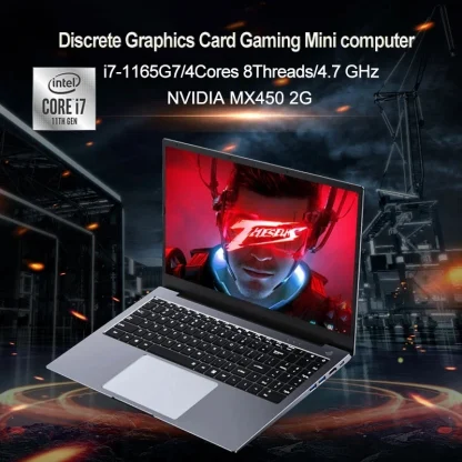 11th Gen Gaming Laptop: Intel Core i7-1165G7, NVIDIA MX450 2GB, 15.6" Fingerprint Notebook, 32GB RAM, 1TB SSD, Windows 11 Pro, WiFi, BT Product Image #27622 With The Dimensions of 800 Width x 800 Height Pixels. The Product Is Located In The Category Names Computer & Office → Laptops