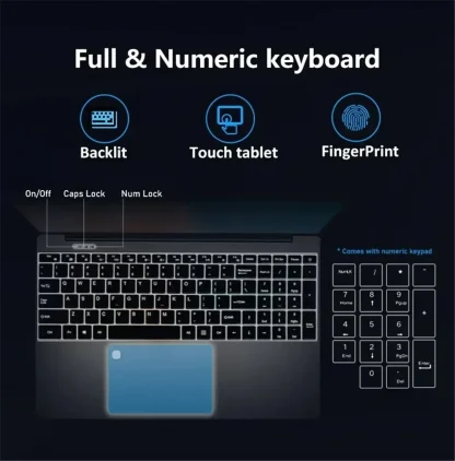 15.6 Inch Laptop: 32GB RAM, 2TB SSD, Windows 11, Intel N5095, Office Computer with Backlit Keyboard, Fingerprint, WiFi, Camera - PC Gamer Notebook Product Image #28047 With The Dimensions of 1000 Width x 1014 Height Pixels. The Product Is Located In The Category Names Computer & Office → Laptops