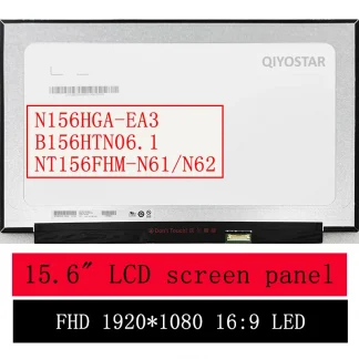 15.6" FHD Slim LED Laptop LCD Screen Panel Display - NT156FHM-N61 N62 N63 B156HTN06.1 N156HGA-EA3 Product Image #19332 With The Dimensions of  Width x  Height Pixels. The Product Is Located In The Category Names Computer & Office → Laptop Parts → Laptop LCD Screen