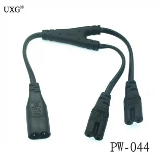 IEC 320 C8 Male to 2 x C7 Female Y-Split Power Cable, 28CM, C8 Male to C7 Female Extension Cord Product Image #16177 With The Dimensions of  Width x  Height Pixels. The Product Is Located In The Category Names Computer & Office → Computer Cables & Connectors