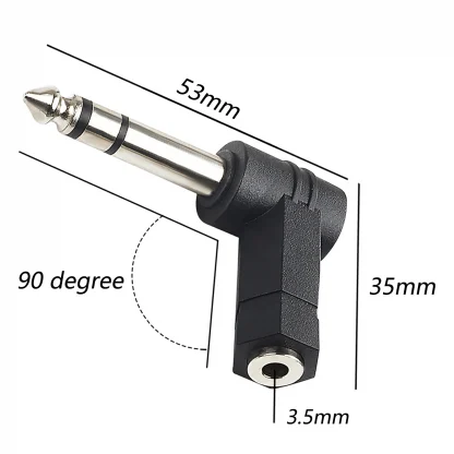 90 Degree 3.5mm to 6.35mm Mono Jack Stereo Audio Adapter Plug - AUX Headphone Cable Converter Product Image #5611 With The Dimensions of 1500 Width x 1500 Height Pixels. The Product Is Located In The Category Names Computer & Office → Computer Cables & Connectors