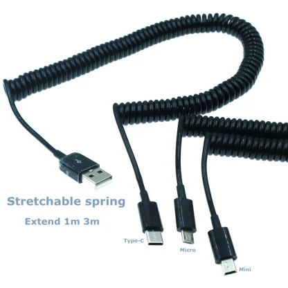 Retractable Fast Charge USB Cable for Mobile Phones and Power Banks - Micro, Mini, Type-C (1m/3m) Product Image #15846 With The Dimensions of 800 Width x 800 Height Pixels. The Product Is Located In The Category Names Computer & Office → Computer Cables & Connectors