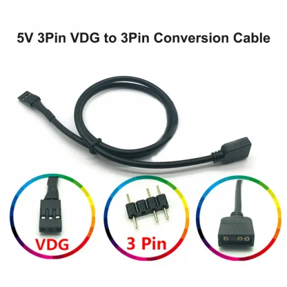 5V 3Pin VDG to 5V 3Pin ARGB Sync Adapter Cable for Gigabyte Motherboard and PC Chassis Cooling Fans Product Image #23314 With The Dimensions of 1001 Width x 1001 Height Pixels. The Product Is Located In The Category Names Computer & Office → Computer Cables & Connectors