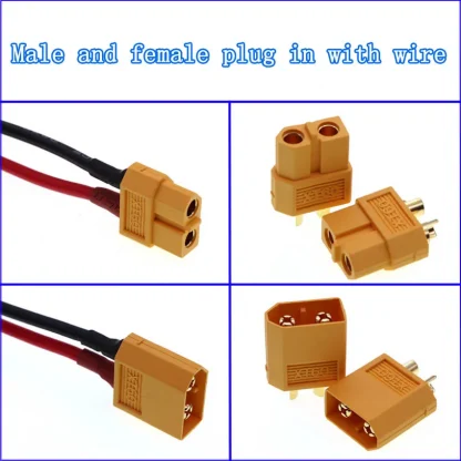 XT60 High Current Male to Female Plug Extension Cable - 10cm/20cm/30cm, Silicone Wire Connector, 14AWG/12AWG Product Image #24830 With The Dimensions of 850 Width x 850 Height Pixels. The Product Is Located In The Category Names Computer & Office → Computer Cables & Connectors