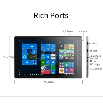 10.1 Inch 2-in-1 Tablet - 4GB RAM, 64GB ROM, Windows 10, Z8350, 1920x1200IPS, HDMI-Compatible, USB 3.0 Product Image #18025 With The Dimensions of 800 Width x 800 Height Pixels. The Product Is Located In The Category Names Consumer Electronics → Home Electronic Accessories → Screen Protectors