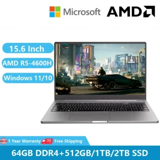 2022 AMD Laptops: Win11, Office, Metal Notebooks, Ryzen R5-4600H, 15.6" Dual DDR4, 64GB RAM, 2TB M.2, Camera, Type-C, PD Fast Charging, HDMI Product Image #28015 With The Dimensions of  Width x  Height Pixels. The Product Is Located In The Category Names Computer & Office → Laptops