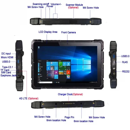 Kcosit K7G Rugged Windows 10 Pro Tablet - 10.1" HD, Intel N4120, 8GB RAM, 128GB Storage, WiFi, RS232, USB 3.0 Product Image #22314 With The Dimensions of 1000 Width x 1000 Height Pixels. The Product Is Located In The Category Names Computer & Office → Tablets