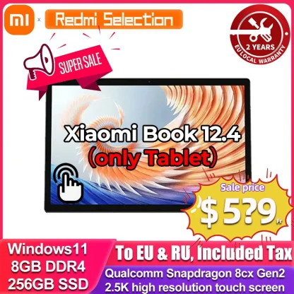 Xiaomi Book 12.4 Tablet: Snapdragon 8cx Gen2, 8GB RAM, 256GB Storage, 2.5K Touch Screen PC Product Image #12092 With The Dimensions of 1000 Width x 1000 Height Pixels. The Product Is Located In The Category Names Computer & Office → Laptops