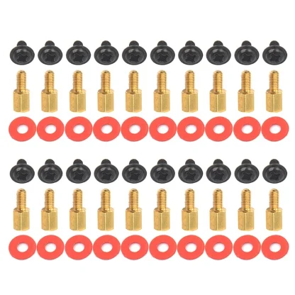 Set of 20 Golden Motherboard Risers with Screws, Red Washers, and Gaskets (6.5mm, 6-32-M3) Product Image #5216 With The Dimensions of 800 Width x 800 Height Pixels. The Product Is Located In The Category Names Computer & Office → Computer Cables & Connectors