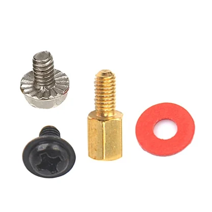 Set of 20 Golden Motherboard Risers with Screws, Red Washers, and Gaskets (6.5mm, 6-32-M3) Product Image #5218 With The Dimensions of 800 Width x 800 Height Pixels. The Product Is Located In The Category Names Computer & Office → Computer Cables & Connectors