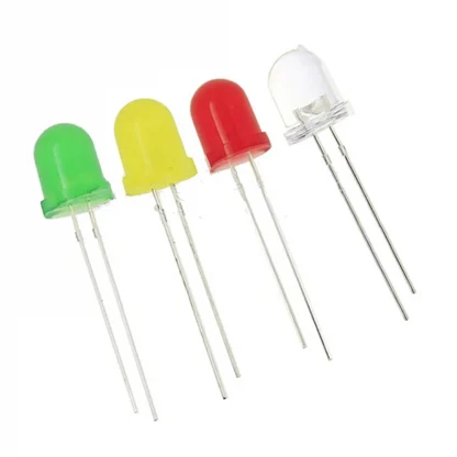 250-Piece Assorted 10mm Diffused LED Kit - Red, Blue, Yellow, Green, White - Round Light-Emitting Diodes for DIP Plug-in Applications Product Image #13311 With The Dimensions of 1000 Width x 1000 Height Pixels. The Product Is Located In The Category Names Electronic Components & Supplies → EL Products