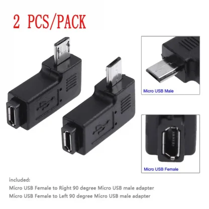 2pcs Micro USB 90 Degree Adapter - Female to Male Connector with Left + Right Angle Product Image #2418 With The Dimensions of 1000 Width x 1000 Height Pixels. The Product Is Located In The Category Names Computer & Office → Computer Cables & Connectors