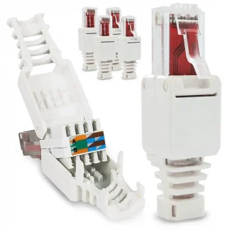 Tool-less Ethernet Cable Connectors - 2pcs/Pack, Crystal Head Plugs for Cat5e CAT6 RJ45, No Crimping Required Product Image #12571 With The Dimensions of  Width x  Height Pixels. The Product Is Located In The Category Names Computer & Office → Device Cleaners