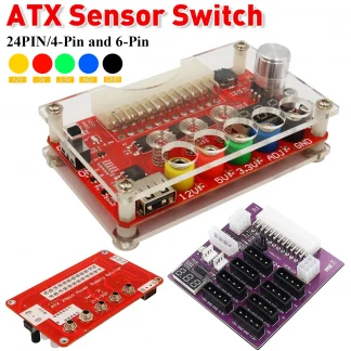ATX Power Supply Breakout Board with ADJ Touch Sensor Switch, Acrylic Case Kit, Output Voltage Module (3.3V/5V/12V) Product Image #17634 With The Dimensions of  Width x  Height Pixels. The Product Is Located In The Category Names Computer & Office → Computer Cables & Connectors