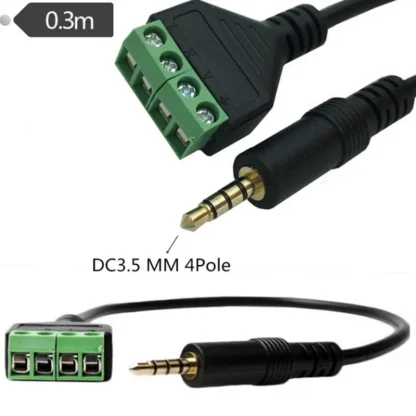3.5mm Stereo Male to AV Screw Video Balun Terminal - 2/3/4-pole Options, 3.5 Audio Jack with 3-pin Male Terminal Block Plug Connector Product Image #2407 With The Dimensions of 800 Width x 800 Height Pixels. The Product Is Located In The Category Names Computer & Office → Computer Cables & Connectors