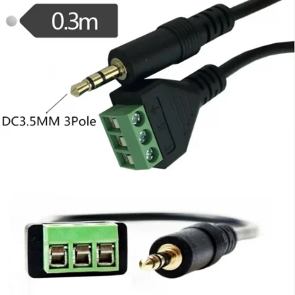 3.5mm Stereo Male to AV Screw Video Balun Terminal - 2/3/4-pole Options, 3.5 Audio Jack with 3-pin Male Terminal Block Plug Connector Product Image #2408 With The Dimensions of 800 Width x 800 Height Pixels. The Product Is Located In The Category Names Computer & Office → Computer Cables & Connectors