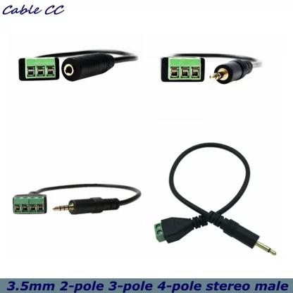 3.5mm Stereo Male to AV Screw Video Balun Terminal - 2/3/4-pole Options, 3.5 Audio Jack with 3-pin Male Terminal Block Plug Connector Product Image #2403 With The Dimensions of 800 Width x 800 Height Pixels. The Product Is Located In The Category Names Computer & Office → Computer Cables & Connectors