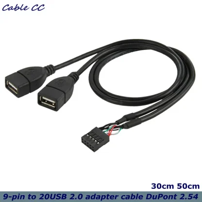 Motherboard 9Pin to Dual USB 2.0 Female Adapter Cable - 30cm/50cm Extension for Efficient Connectivity Product Image #504 With The Dimensions of 800 Width x 800 Height Pixels. The Product Is Located In The Category Names Computer & Office → Computer Cables & Connectors