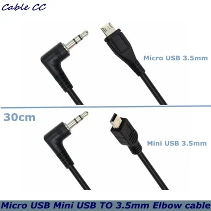 Optimize Audio Connections! 30cm 90-Degree Elbow Micro USB/Mini USB to 3.5mm Audio Cable for V8 Live Microphones, Headsets, and Phone Audio – Upgrade Your Listening Experience! Product Image #20780 With The Dimensions of 800 Width x 800 Height Pixels. The Product Is Located In The Category Names Computer & Office → Computer Cables & Connectors