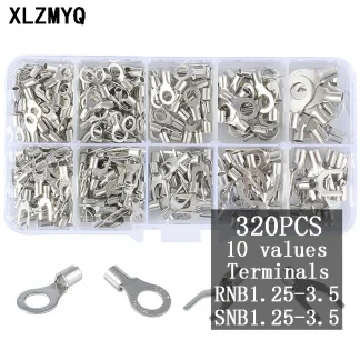 320Pcs/Box 10 In 1 Non-Insulated Terminals Assortment Kit - Ring Fork, U-type, Brass Cable Wire Connectors, Crimp Spade Product Image #21821 With The Dimensions of  Width x  Height Pixels. The Product Is Located In The Category Names Home Improvement → Electrical Equipments & Supplies → Connectors & Terminals → Terminals