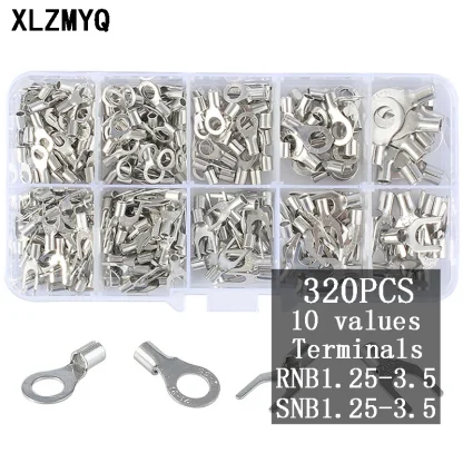 320Pcs/Box 10 In 1 Non-Insulated Terminals Assortment Kit - Ring Fork, U-type, Brass Cable Wire Connectors, Crimp Spade Product Image #21821 With The Dimensions of 800 Width x 800 Height Pixels. The Product Is Located In The Category Names Home Improvement → Electrical Equipments & Supplies → Connectors & Terminals → Terminals