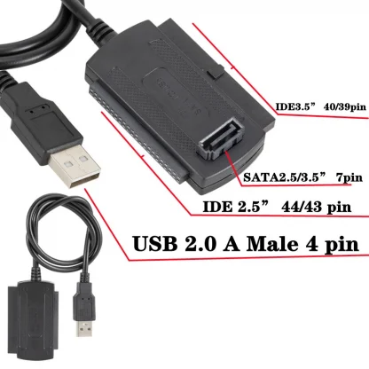 Universal 3-in-1 IDE SATA Hard Drive Adapter Cable for PC and Laptop - Connect 5.25", 2.5", and 3.5" Drives with USB 2.0 Product Image #10726 With The Dimensions of 950 Width x 950 Height Pixels. The Product Is Located In The Category Names Computer & Office → Computer Cables & Connectors