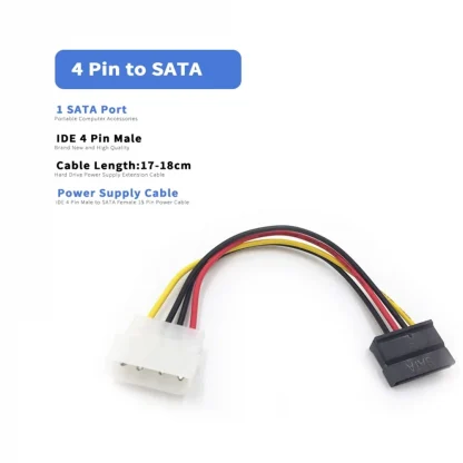 Dual SATA Power Supply Extension Cable - IDE Molex to 2 Serial Hard Drive Y Splitter Adapter Product Image #18204 With The Dimensions of 1000 Width x 1000 Height Pixels. The Product Is Located In The Category Names Computer & Office → Computer Cables & Connectors