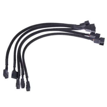 5-Pack Braided Sleeving 25CM CPU PWM Fan Power Extension Cable with TX4 4pin Connectors and 4 Pin Molex Plug Product Image #5571 With The Dimensions of 1001 Width x 1001 Height Pixels. The Product Is Located In The Category Names Computer & Office → Computer Cables & Connectors