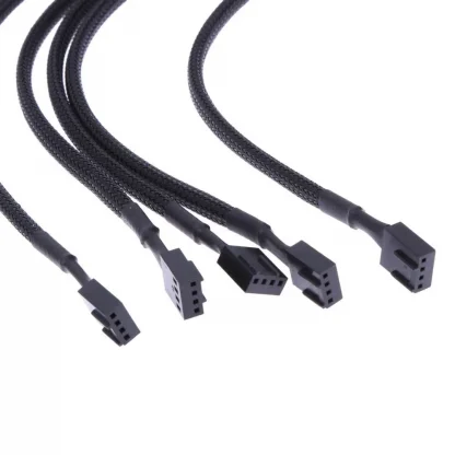 5-Pack Braided Sleeving 25CM CPU PWM Fan Power Extension Cable with TX4 4pin Connectors and 4 Pin Molex Plug Product Image #5572 With The Dimensions of 1001 Width x 1001 Height Pixels. The Product Is Located In The Category Names Computer & Office → Computer Cables & Connectors