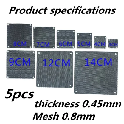 5PCS Computer PC Case Cooling Fan Dust Filter Mesh - PVC Antidust Net Cover for 80mm-140mm Fans. Product Image #18095 With The Dimensions of 800 Width x 800 Height Pixels. The Product Is Located In The Category Names Computer & Office → Device Cleaners