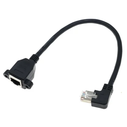 90 Degree RJ45 Male to Female Panel Extension Cable for Ethernet LAN Gigabit Network - CAT5 CAT6 with Screw Hole Product Image #21001 With The Dimensions of 800 Width x 800 Height Pixels. The Product Is Located In The Category Names Computer & Office → Computer Cables & Connectors