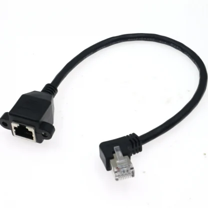 90 Degree RJ45 Male to Female Panel Extension Cable for Ethernet LAN Gigabit Network - CAT5 CAT6 with Screw Hole Product Image #21003 With The Dimensions of 800 Width x 800 Height Pixels. The Product Is Located In The Category Names Computer & Office → Computer Cables & Connectors