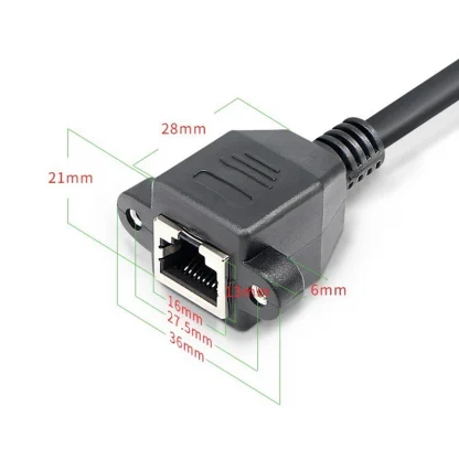 90 Degree RJ45 Male to Female Panel Extension Cable for Ethernet LAN Gigabit Network - CAT5 CAT6 with Screw Hole Product Image #21004 With The Dimensions of 800 Width x 800 Height Pixels. The Product Is Located In The Category Names Computer & Office → Computer Cables & Connectors