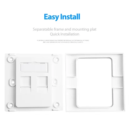 Upgrade Your Connectivity: Dual Port Wall Plate for RJ11, RJ12, RJ45 Keystone Jacks - 86x86mm Product Image #15011 With The Dimensions of 800 Width x 800 Height Pixels. The Product Is Located In The Category Names Computer & Office → Computer Cables & Connectors